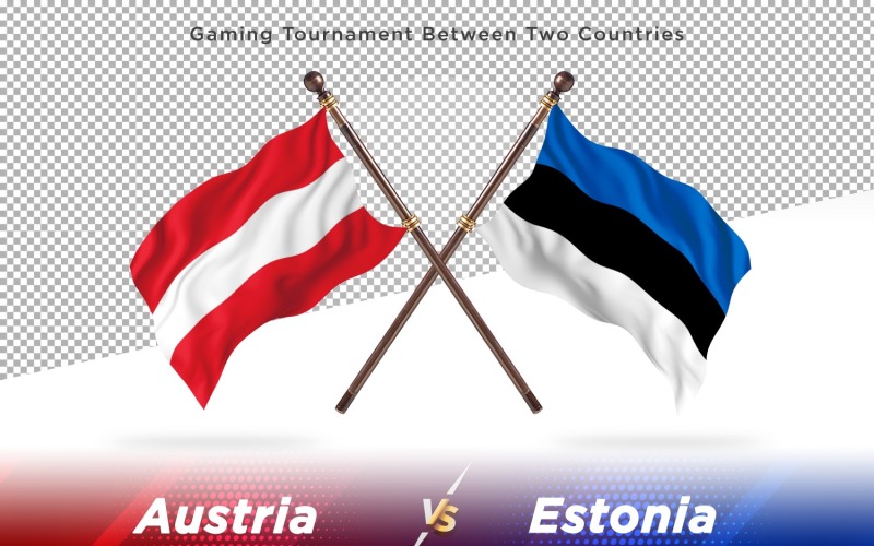 Austria versus Estonia Two Flags Illustration
