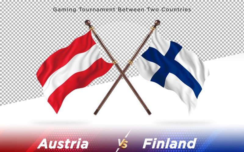 Austria versus Finland Two Flags Illustration