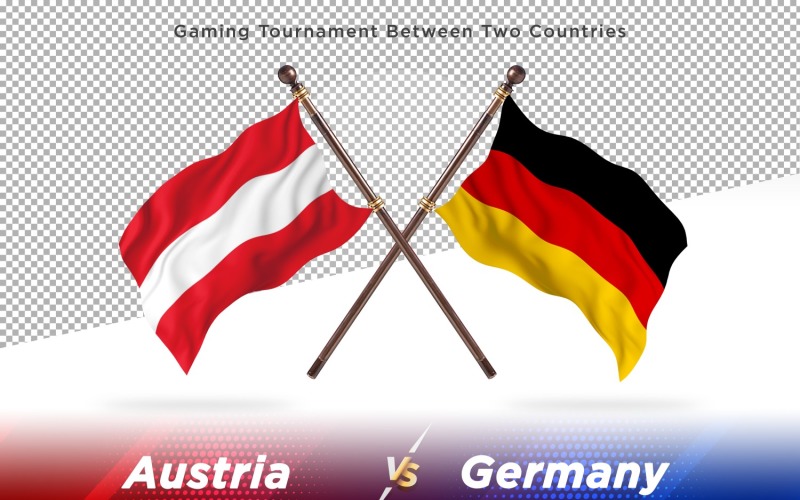 Austria versus Germany Two Flags Illustration