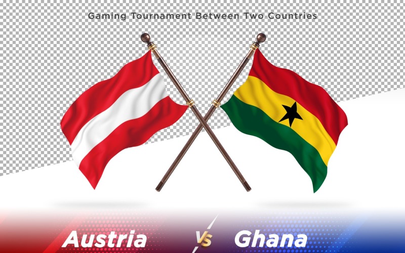Austria versus Ghana Two Flags Illustration