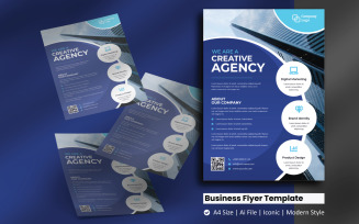 Business Company Round Flyer Corporate Identity Template