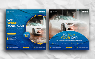 Car Wash Social Media post design template