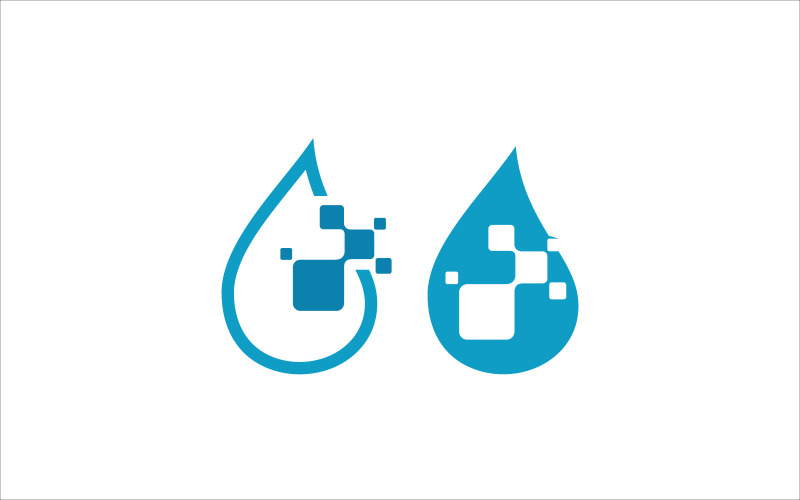 Water drop technology vector template Logo Template