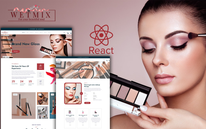 Wetmix - Beauty and Cosmectic Shop React Template Website Template