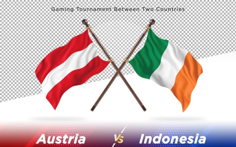 Austria versus India Two Flags Illustration