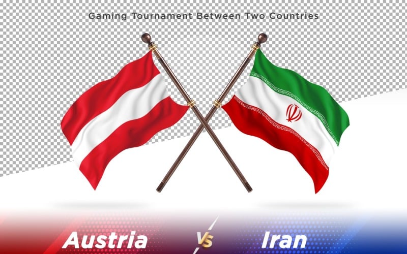 Austria versus Indonesia Two Flags Illustration