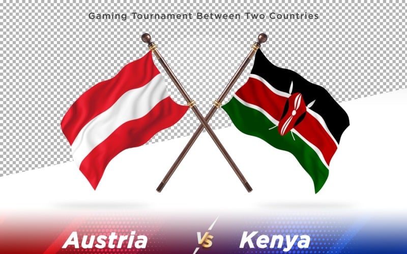 Austria versus Kenya Two Flags Illustration