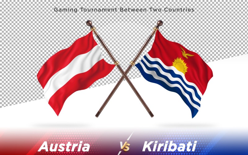 Austria versus Kiribati Two Flags Illustration