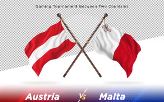 Austria versus Malta Two Flags