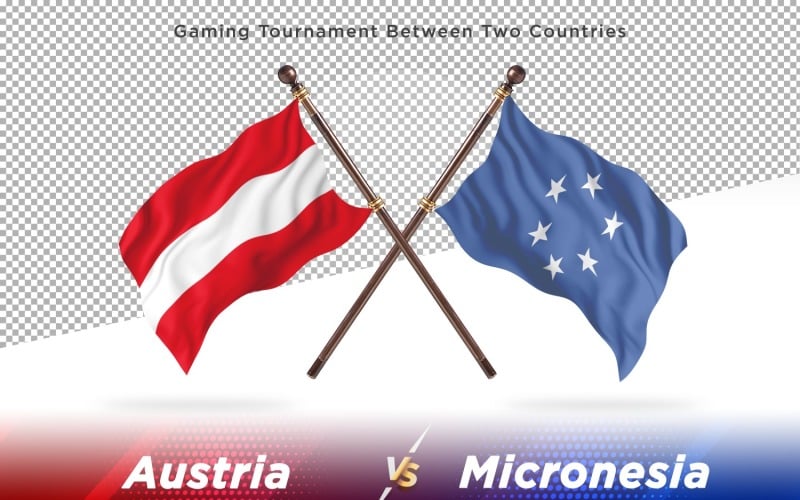 Austria versus Micronesia Two Flags Illustration