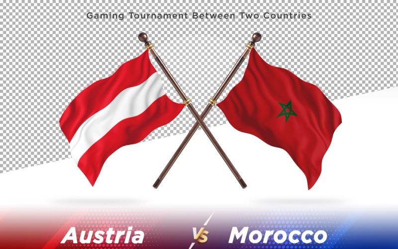 Austria versus morocco Two Flags Illustration