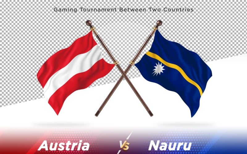 Austria versus Nauru Two Flags Illustration
