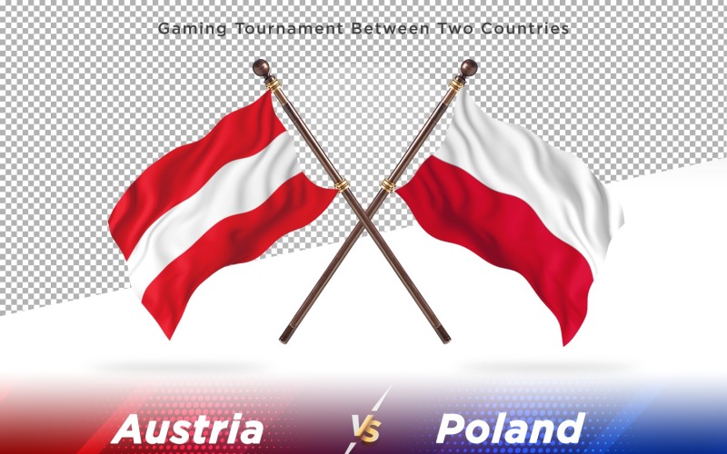 Austria versus Poland Two Flags Illustration