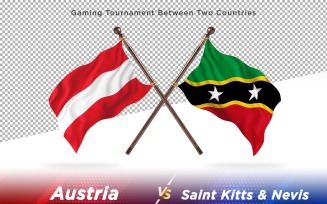 Austria versus saint Kitts and Nevis Two Flags