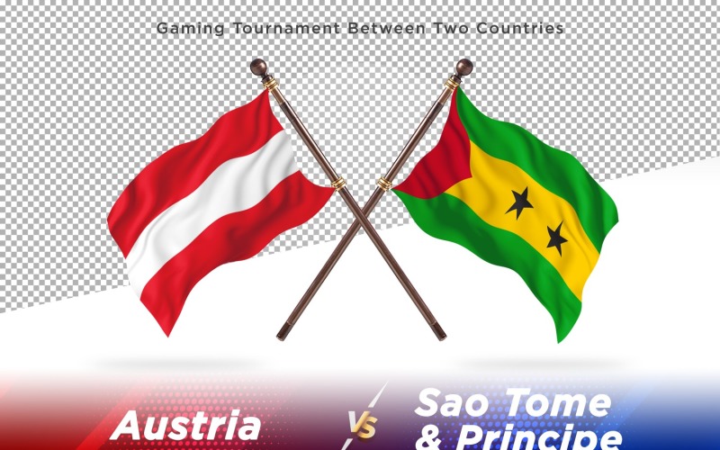 Austria versus Sao tome and Principe Two Flags Illustration