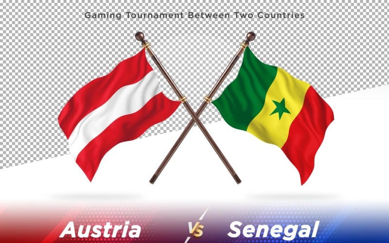 Austria versus Senegal Two Flags Illustration