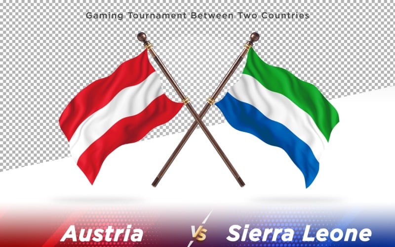 Austria versus sierra Leone Two Flags Illustration