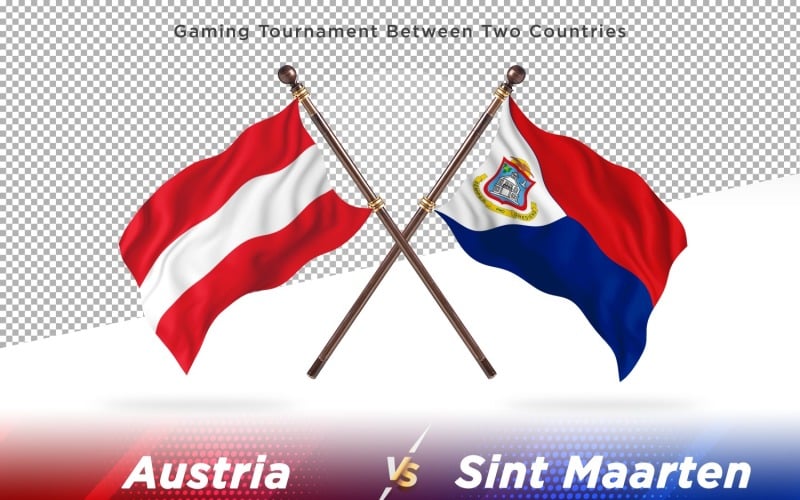 Austria versus Sint marten Two Flags Illustration