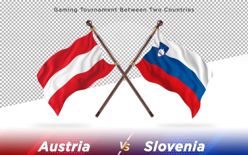Austria versus Slovenia Two Flags Illustration