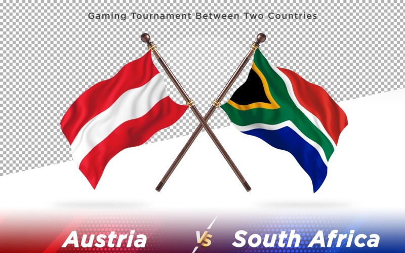 Austria versus south Africa Two Flags Illustration