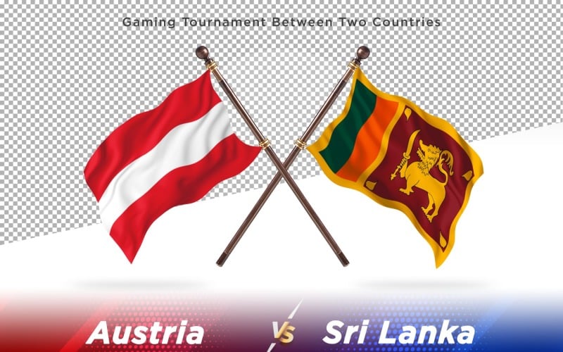 Austria versus Sri Lanka Two Flags Illustration