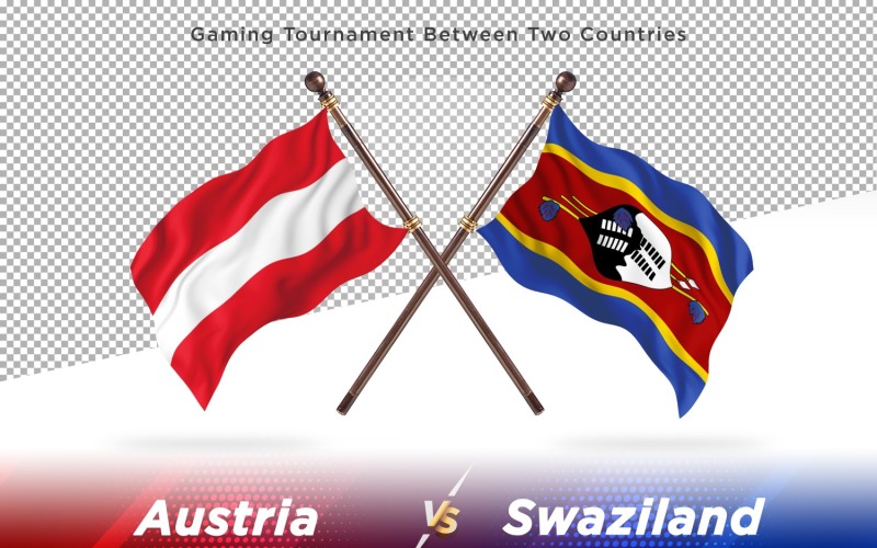 Austria versus Swaziland Two Flags Illustration