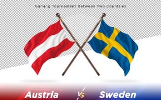 Austria versus Sweden Two Flags