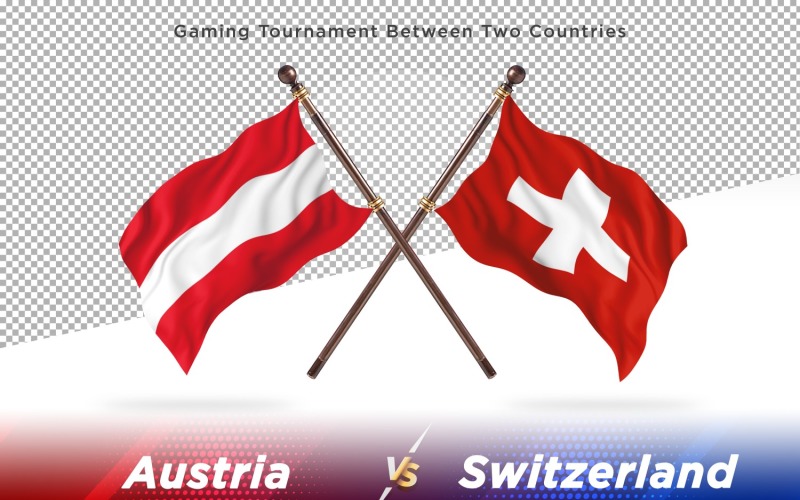 Austria versus Switzerland Two Flags Illustration