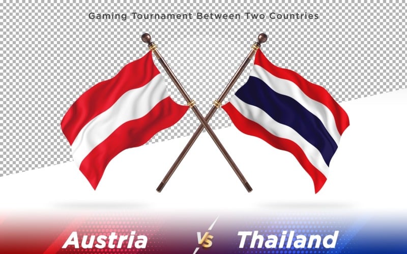 Austria versus Thailand Two Flags Illustration