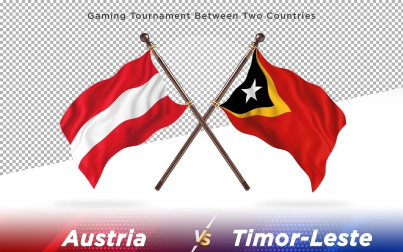 Austria versus Timor-Leste Two Flags Illustration
