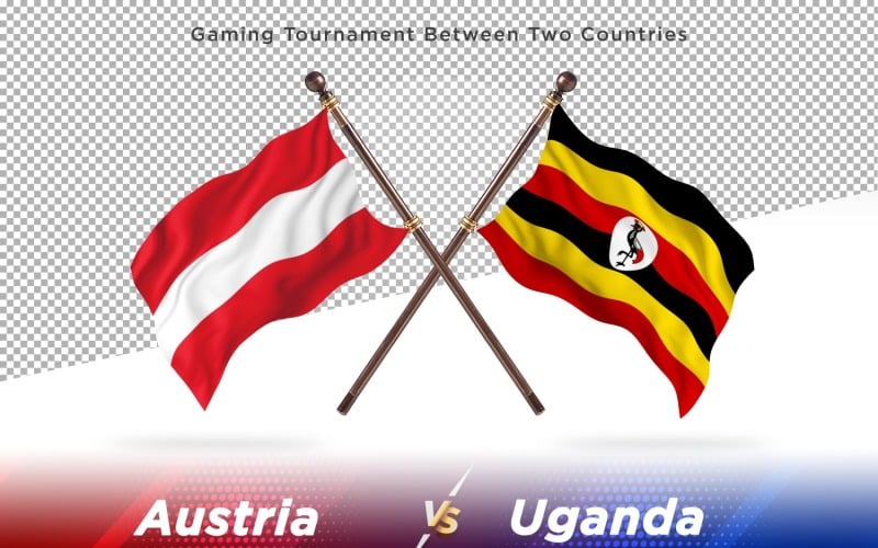 Austria versus Uganda Two Flags Illustration