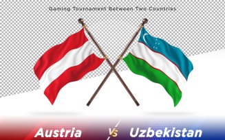 Austria versus Uzbekistan Two Flags