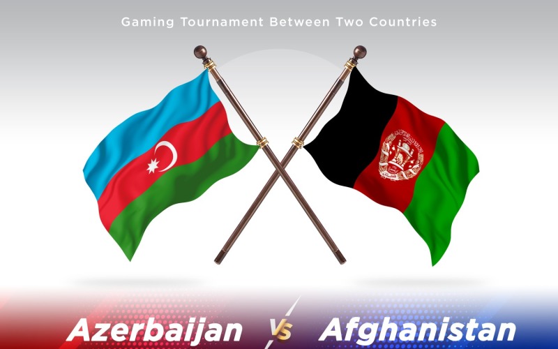 Azerbaijan versus Afghanistan Two Flags Illustration