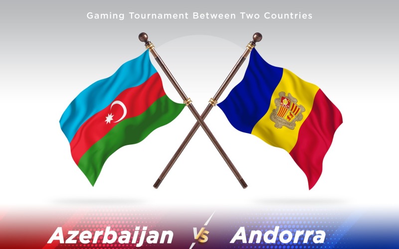 Azerbaijan versus Andorra Two Flags Illustration