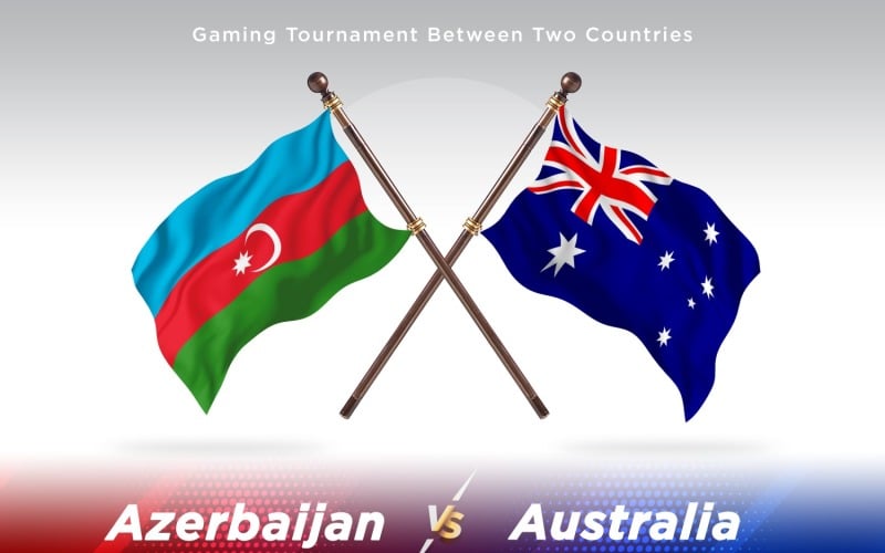 Azerbaijan versus Australia Two Flags Illustration