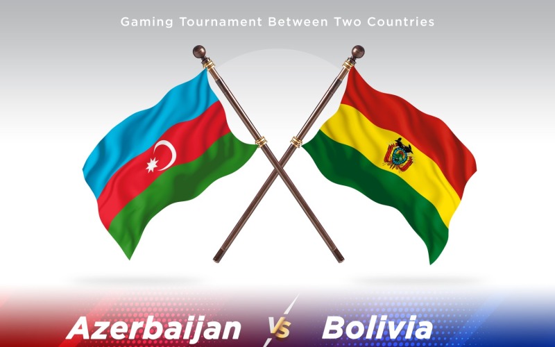 Azerbaijan versus Bolivia Two Flags Illustration