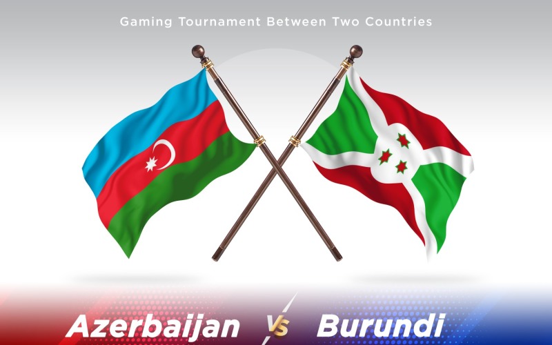Azerbaijan versus Burundi Two Flags Illustration