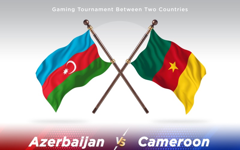 Azerbaijan versus Cameroon Two Flags Illustration