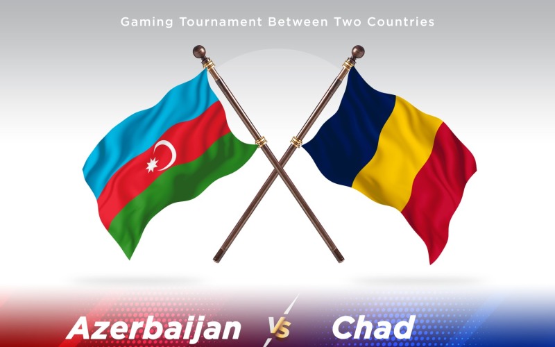 Azerbaijan versus chad Two Flags Illustration