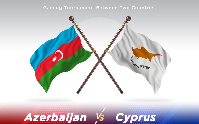 Azerbaijan versus Cyprus Two Flags Illustration