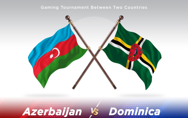 Azerbaijan versus Dominica Two Flags Illustration