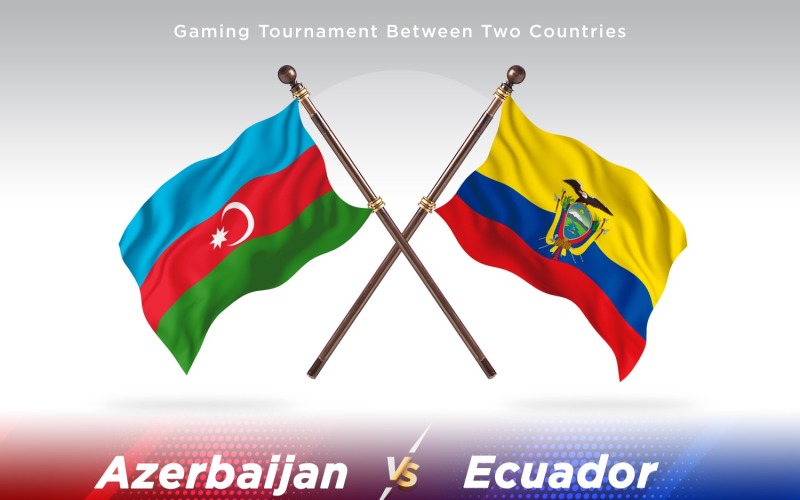 Azerbaijan versus Ecuador Two Flags Illustration