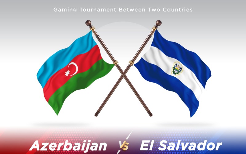 Azerbaijan versus el Salvador Two Flags Illustration