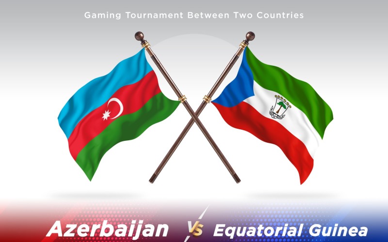 Azerbaijan versus equatorial guinea Two Flags Illustration