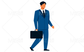 Businessman Going Somewhere Vector Illustration