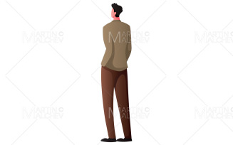 Businessman Watching on White Vector Illustration