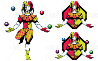 Joker Jester Mascot Vector Illustration