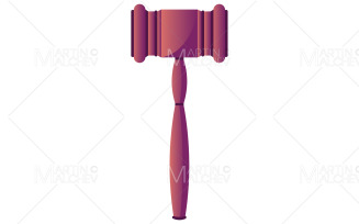 Judicial Hammer on White Vector Illustration