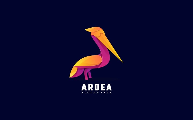 Ardea Bird Gradient Colorful Logo Logo Template