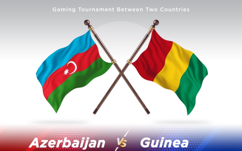 Azerbaijan versus guinea Two Flags Illustration